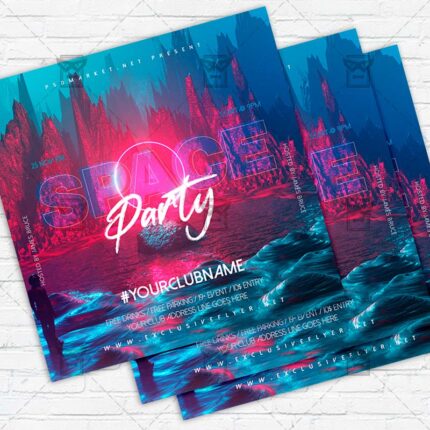 Space Party - Flyer PSD Template | ExclusiveFlyer
