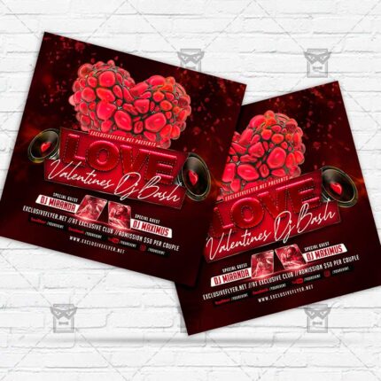 Valentines Dj Bash - Flyer PSD Template | ExclusiveFlyer