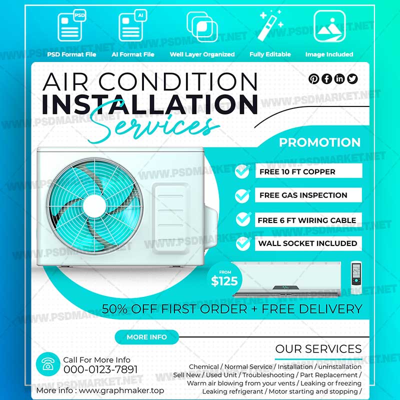 Download Air Conditioner Templates In PSD Vector PSDmarket