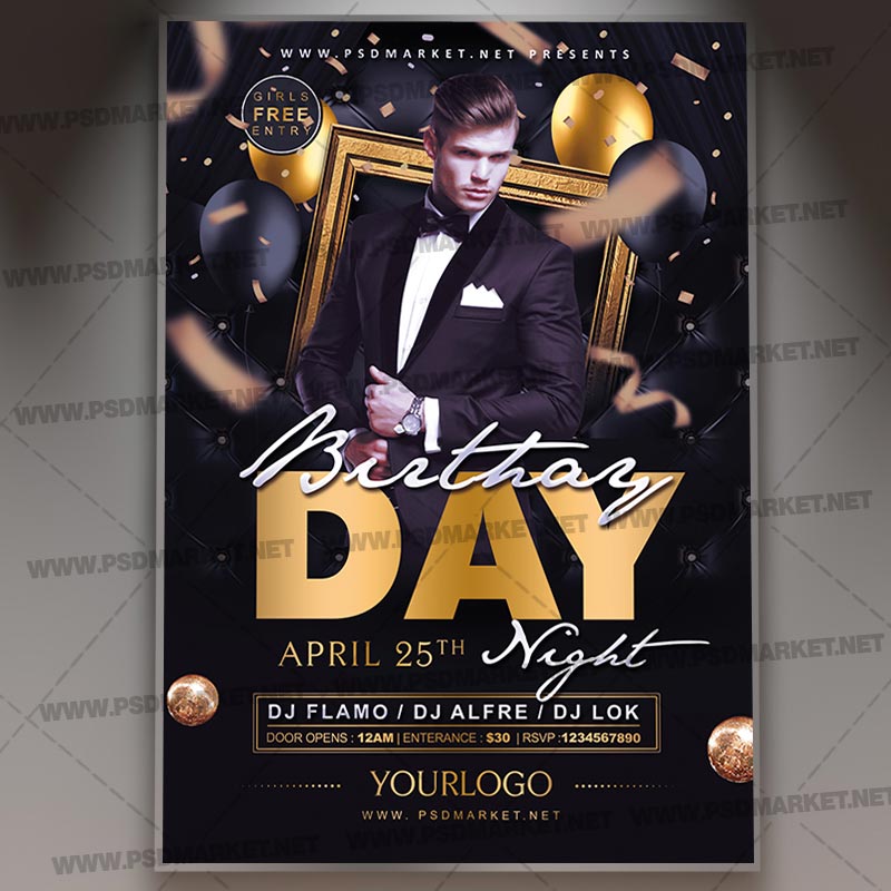 birthday_night_template_1.jpg Download Birthday Night PSD Template 1