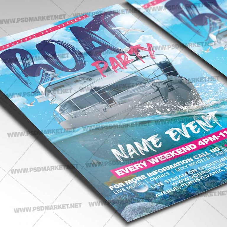 Download Cruise Party Event Flyer - PSD Template | PSDmarket