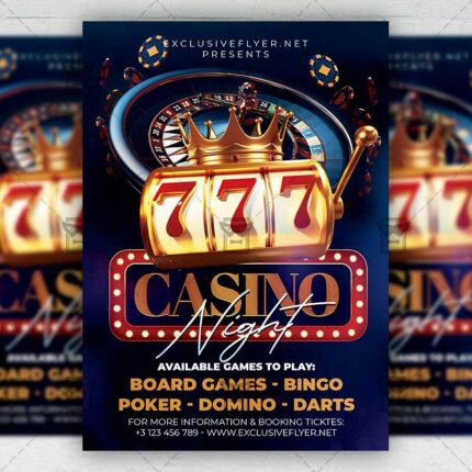 Casino Night Party - Flyer PSD Template | ExclusiveFlyer