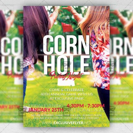 Cornhole Friday Night - Flyer PSD Template | ExclusiveFlyer