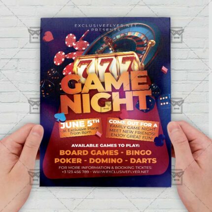Game Night Party - Flyer PSD Template | ExclusiveFlyer