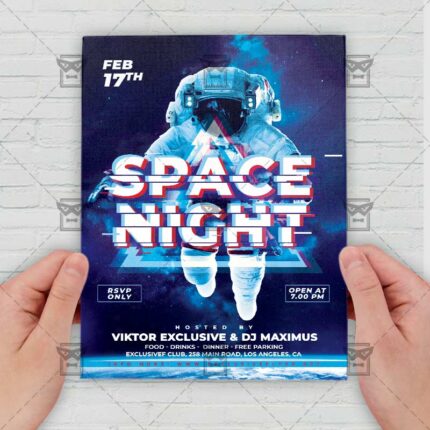 Space Night - Flyer PSD Template | ExclusiveFlyer