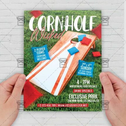 Wicked Cornhole - Flyer PSD Template | ExclusiveFlyer