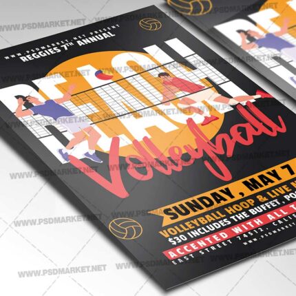 Download Beach Volleyball PSD Template 2