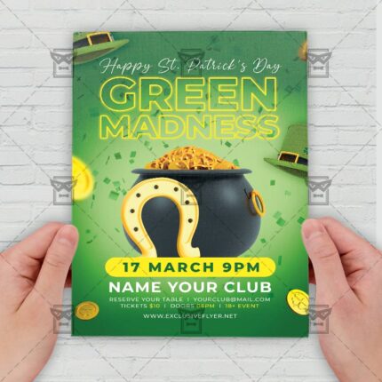 Green Madness - Flyer PSD Template | ExclusiveFlyer