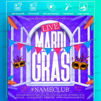 Download Mardi Gras Templates in PSD & Vector