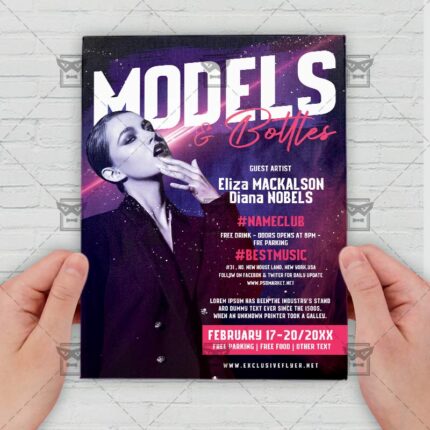 Models and Bottles Night - Flyer PSD Template | ExclusiveFlyer