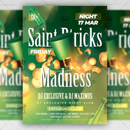 Saint Patricks Madness - Flyer PSD Template | ExclusiveFlyer