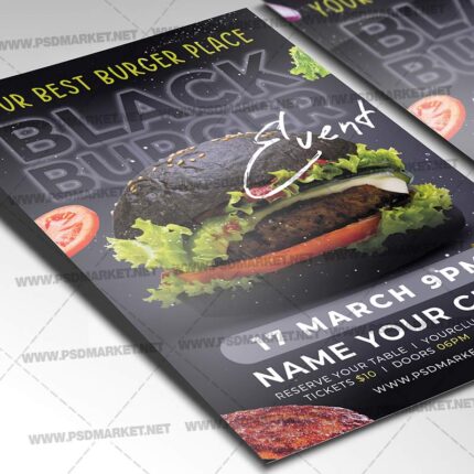 Download Black Burger PSD Template 2