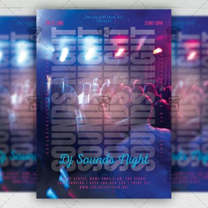 Dj Sounds Night - Flyer PSD Template | ExclusiveFlyer