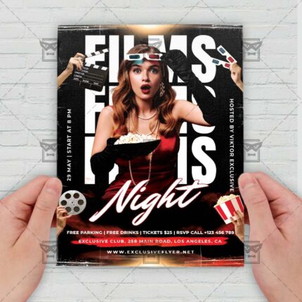 Films Night - Flyer PSD Template | ExclusiveFlyer