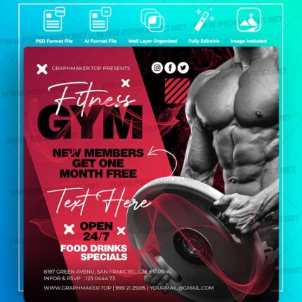 Download Fitness Gym Templates in PSD & Vector