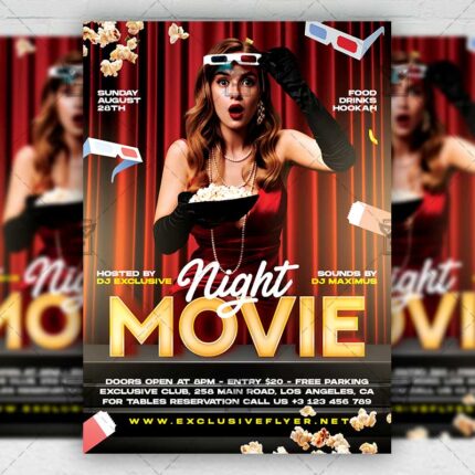 Movie Night - Flyer PSD Template | ExclusiveFlyer