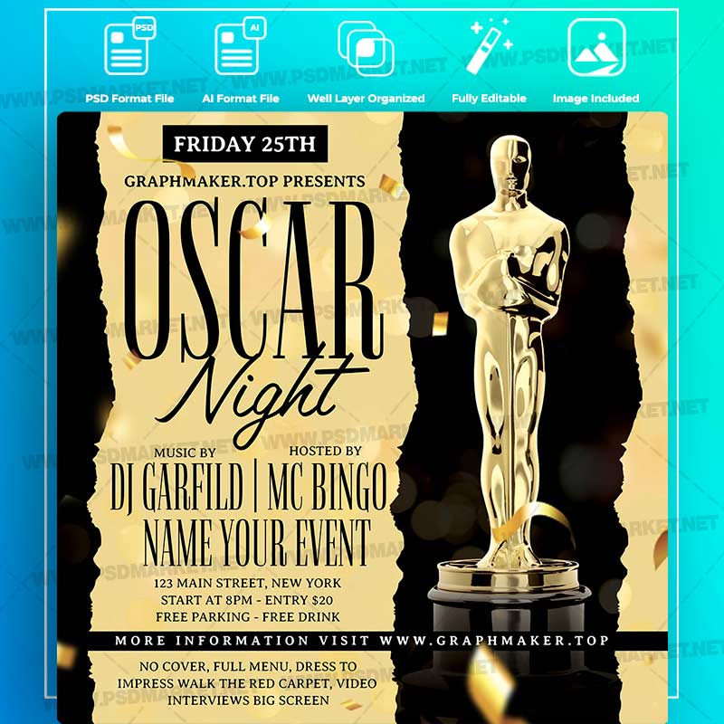 oscar-night-templates-in-psd-vector.jpg Download Oscar Night Templates in PSD & Vector