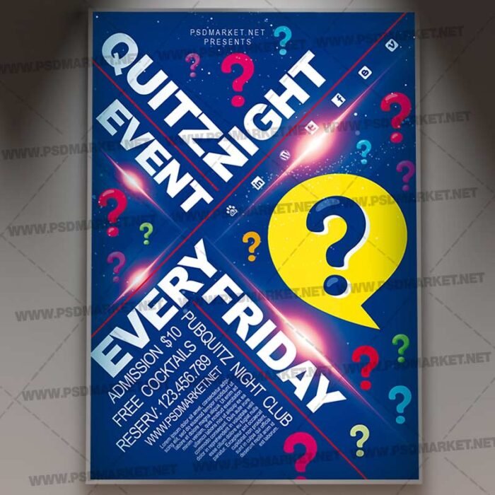 Download Quiz Pub Card Printable Template Flyer | PSDmarket