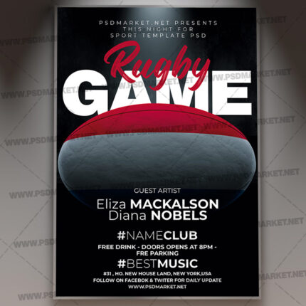 Download Rugby Game PSD Template 1