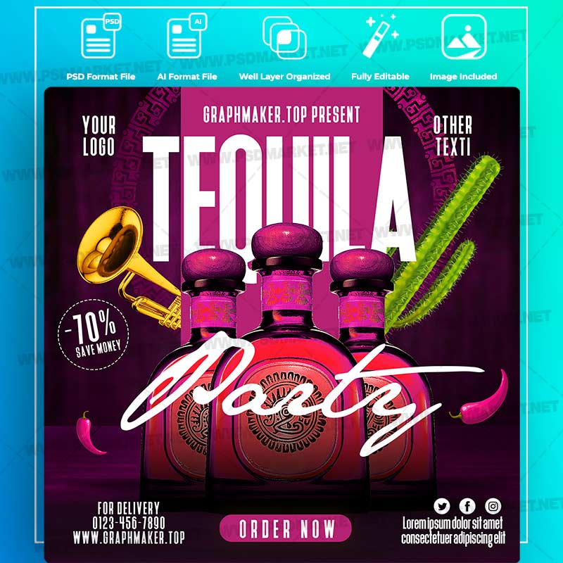 tequila-party-templates-in-psd-vector.jpg Download Tequila Party Templates in PSD & Vector