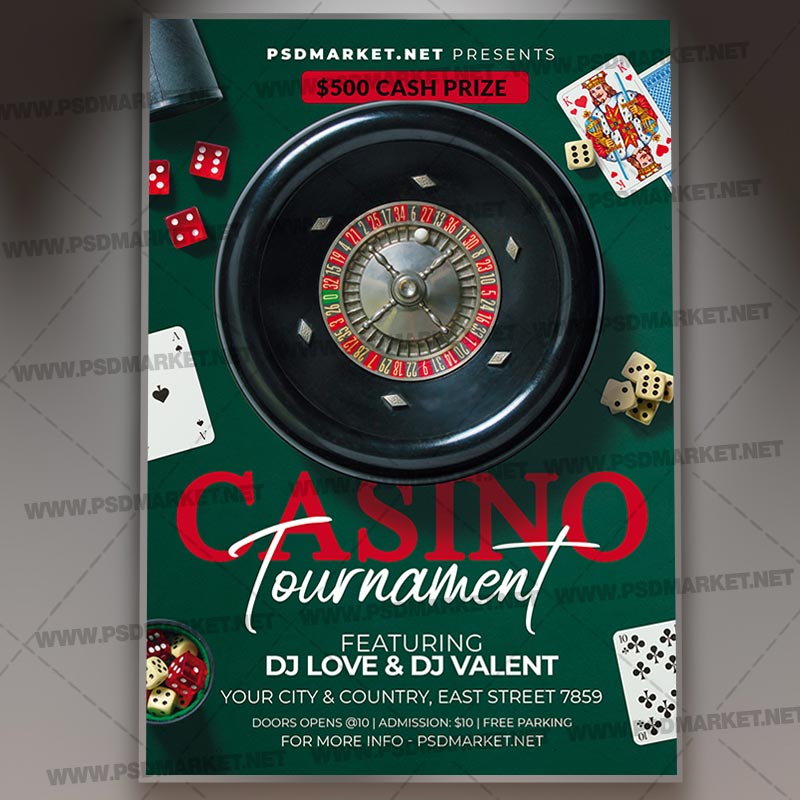 Download Casino Tournament PSD Template Flyer PSDmarket