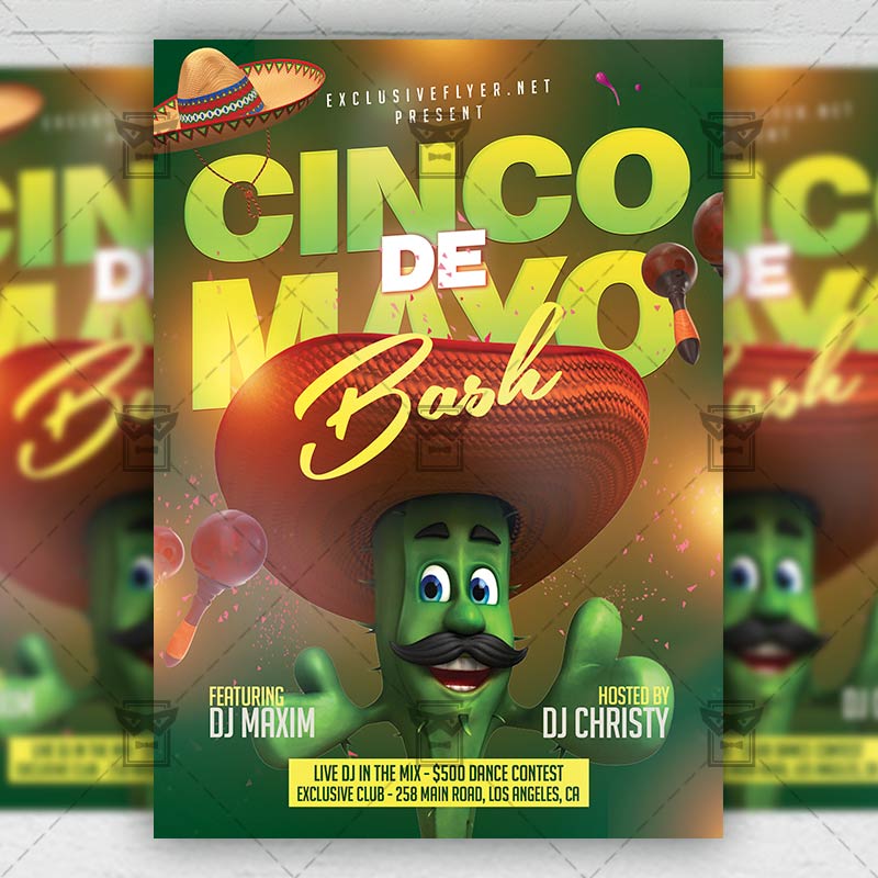 cinco_de_mayo_bash-premium-flyer-template-1.jpg Cinco de Mayo Bash PSD Template - Image 1