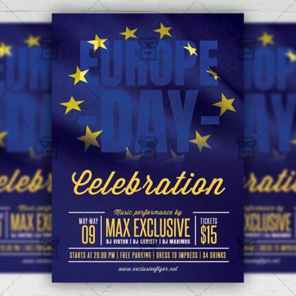 Europe Day Celebration - Flyer PSD Template | ExclusiveFlyer