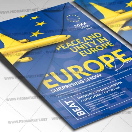 Download Europe Day Party PSD Template 2