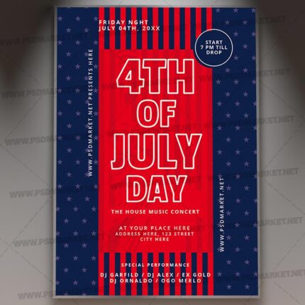 Download 4 th of July Day PSD Template 1