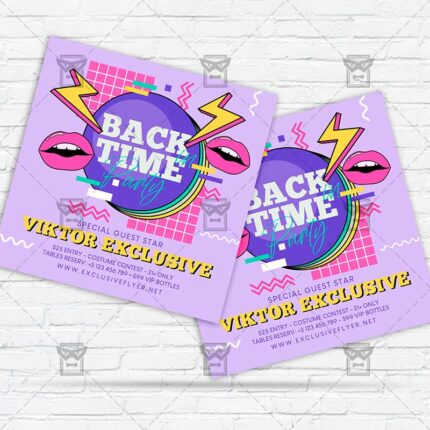 Back in Time Party - Flyer PSD Template | ExclusiveFlyer