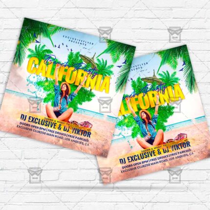California Beach Party - Flyer PSD Template | ExclusiveFlyer