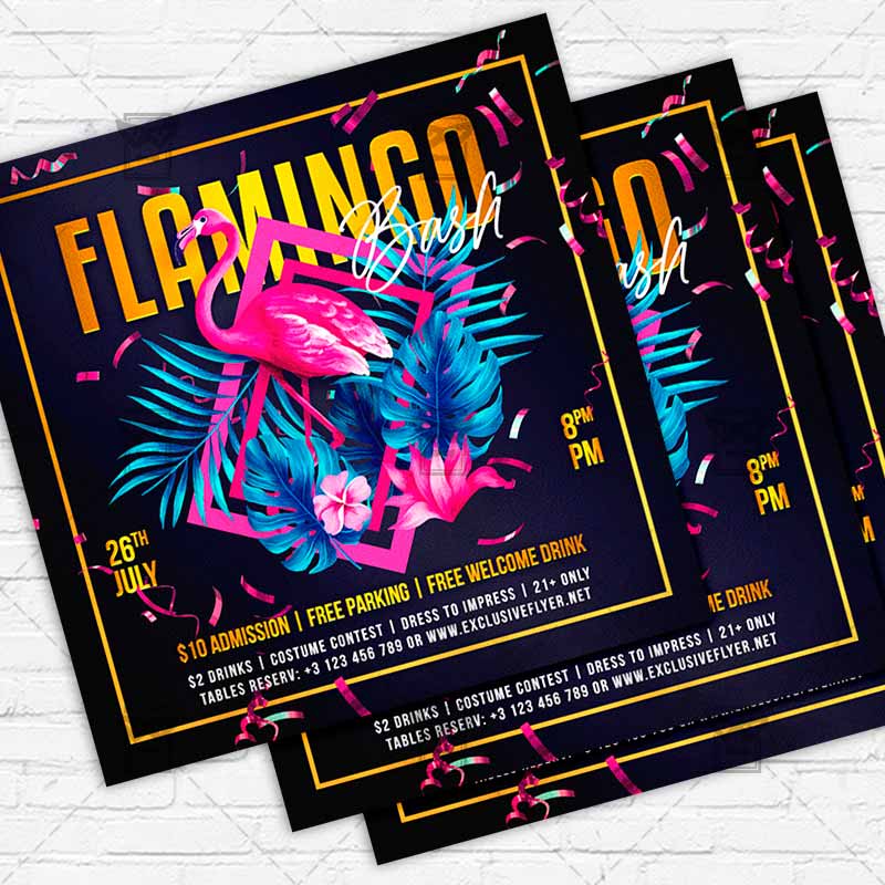 flamingo-bash-instagramflyer-template-1.jpg Flamingo Bash - Flyer PSD Template | ExclusiveFlyer
