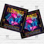 Flamingo Bash - Flyer PSD Template | ExclusiveFlyer