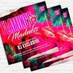 Flamingo Madness - Flyer PSD Template | ExclusiveFlyer