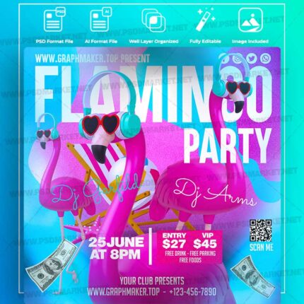 Download Flamingo Templates in PSD & Vector
