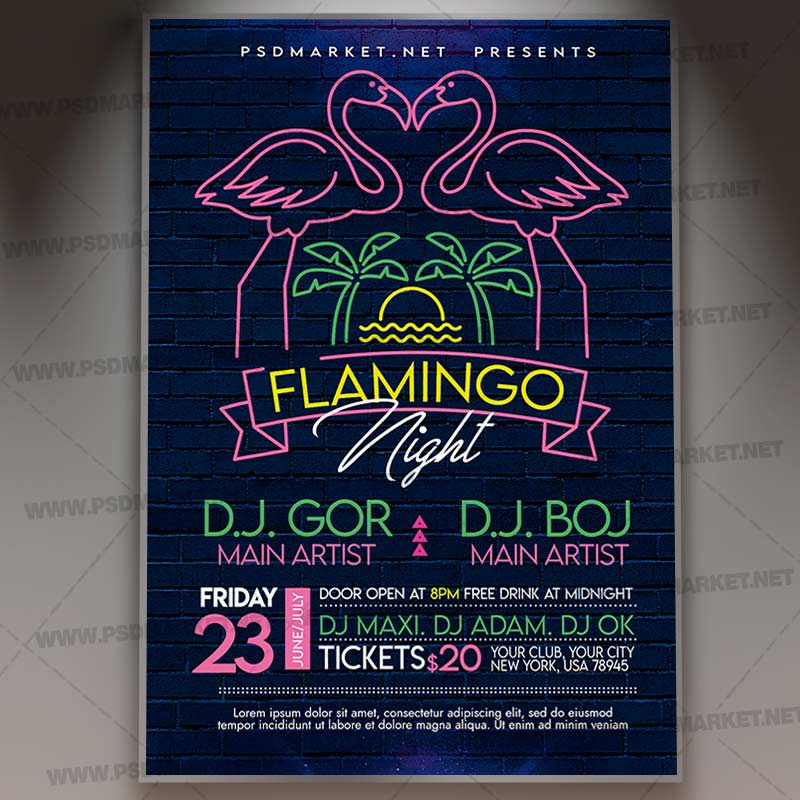 flamingo_night_psd_template_1.jpg Download Flamingo Night PSD Template 1