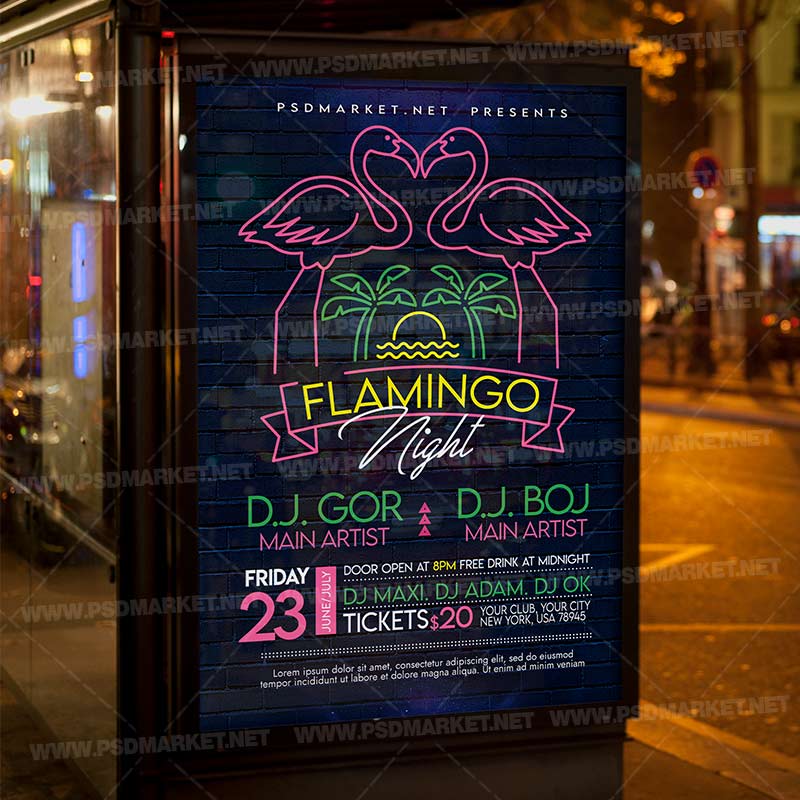 flamingo_night_psd_template_3.jpg Download Flamingo Night PSD Template 3