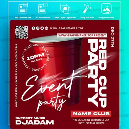 Download Red Cup Night Templates in PSD & Vector