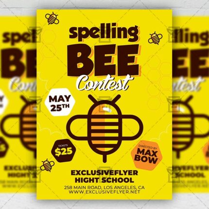 Spelling Bee Contest - Flyer PSD Template | ExclusiveFlyer