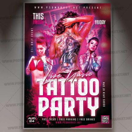 Download Tattoo Party PSD Template 1