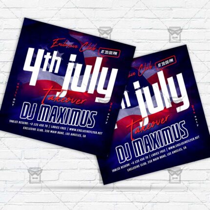 4th of July Takeover - Flyer PSD Template | ExclusiveFlyer
