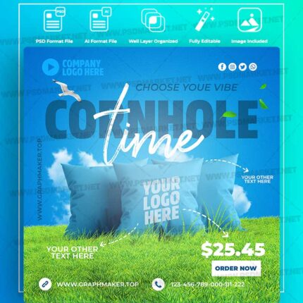 Download Cornhole Game Templates in PSD & Vector