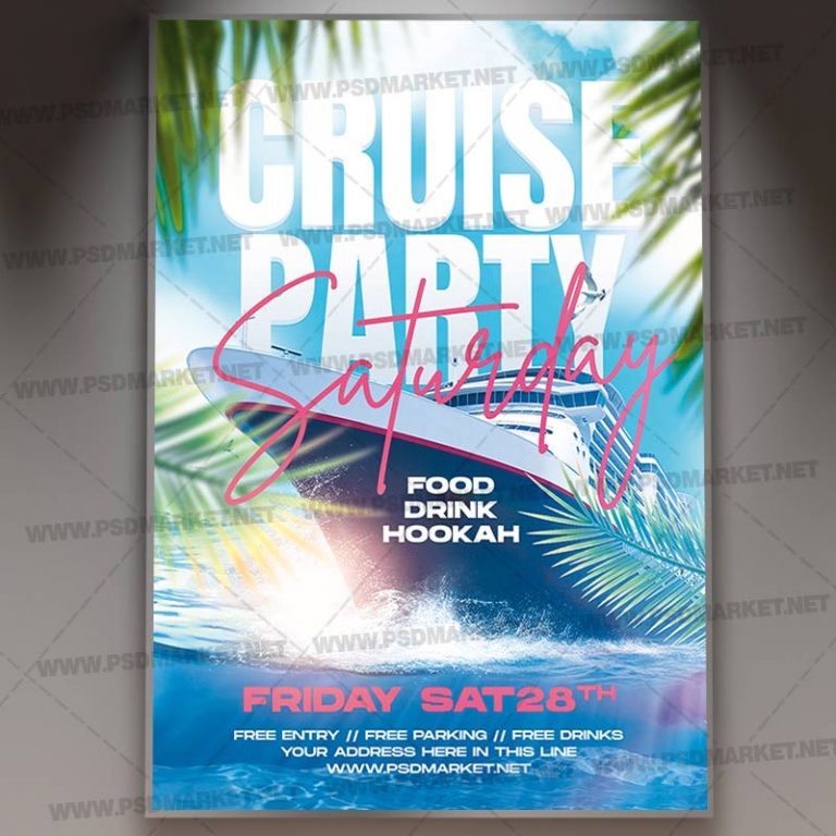 Download Cruise Party Night Flyer - PSD Template | PSDmarket