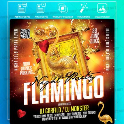 Download Flamingo Night Templates in PSD & Vector