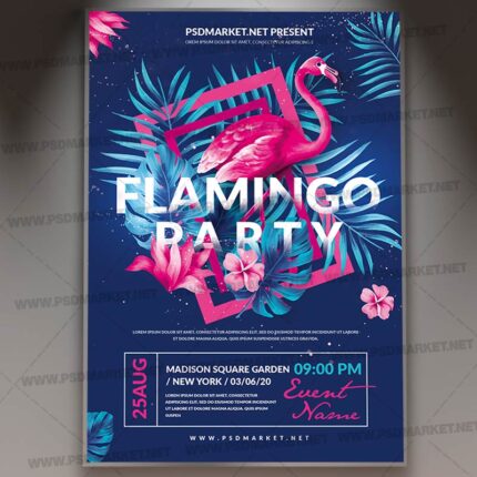 Download Flamingo Party Event PSD Template 1