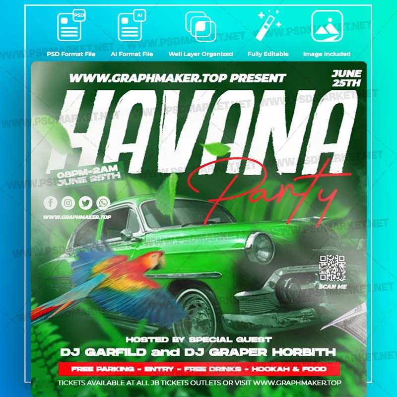 havana-party-event-templates-in-psd-vector.jpg Download Havana Party Event Templates in PSD & Vector