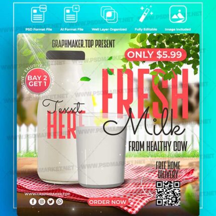 Download Milk Shop Templates in PSD & Vector