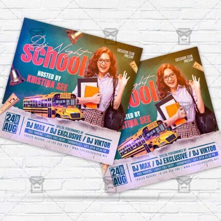 School Dj Night - Flyer PSD Template | ExclusiveFlyer