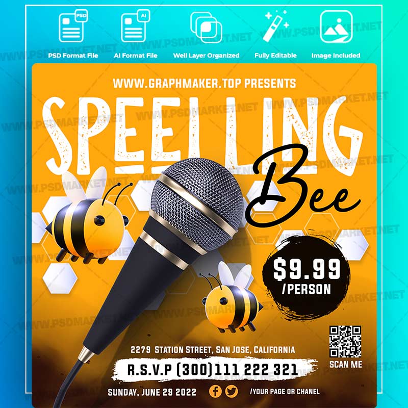 speelling-bee-templates-in-psd-vector.jpg Download Speelling Bee Templates in PSD & Vector