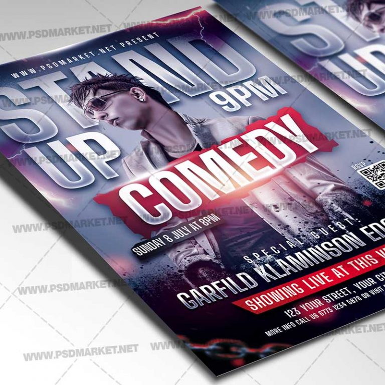 Download Stand Up Comedy Night Flyer - PSD Template | PSDmarket